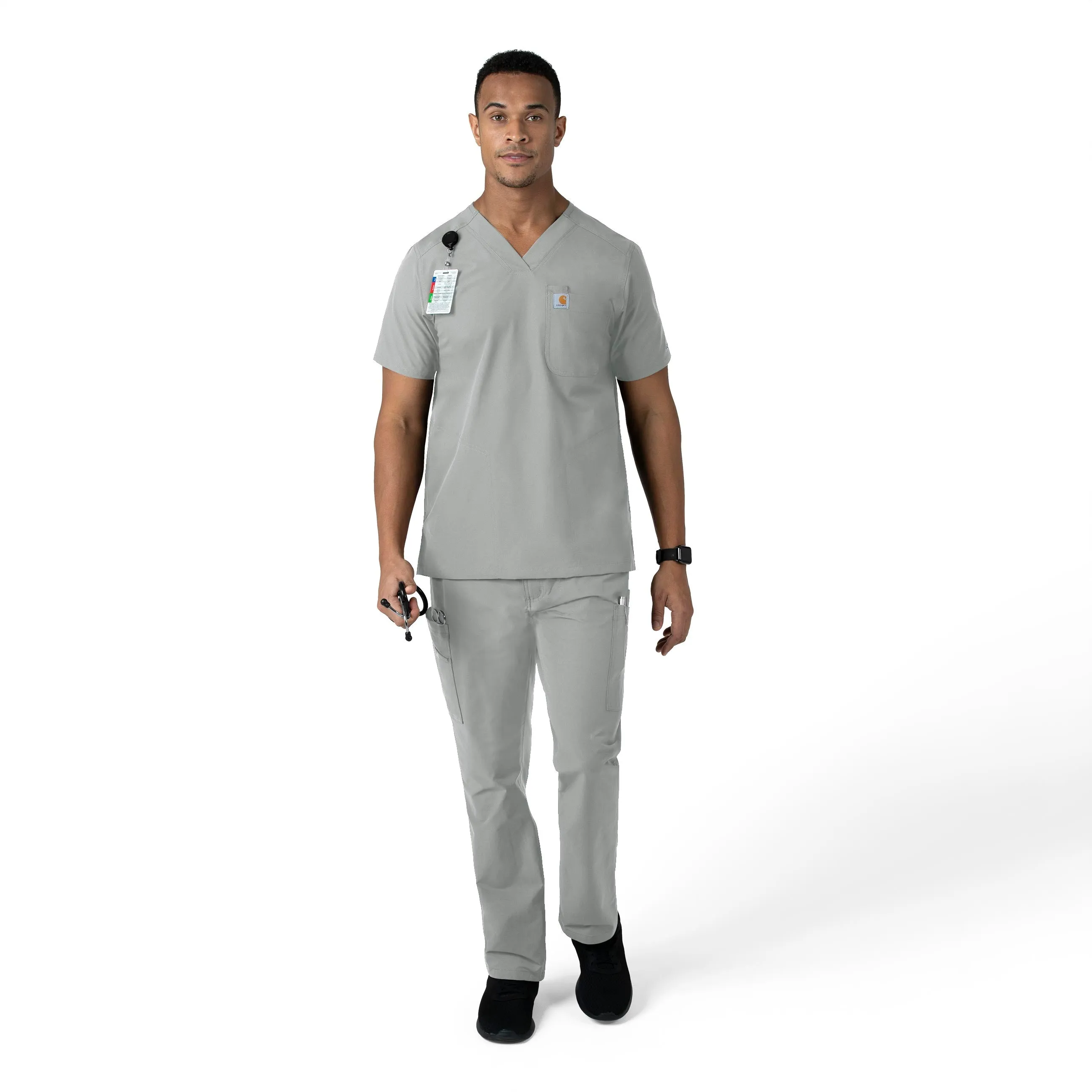 Force Essentials C56113 Men's Straight Leg Cargo Scrub Pants Grey