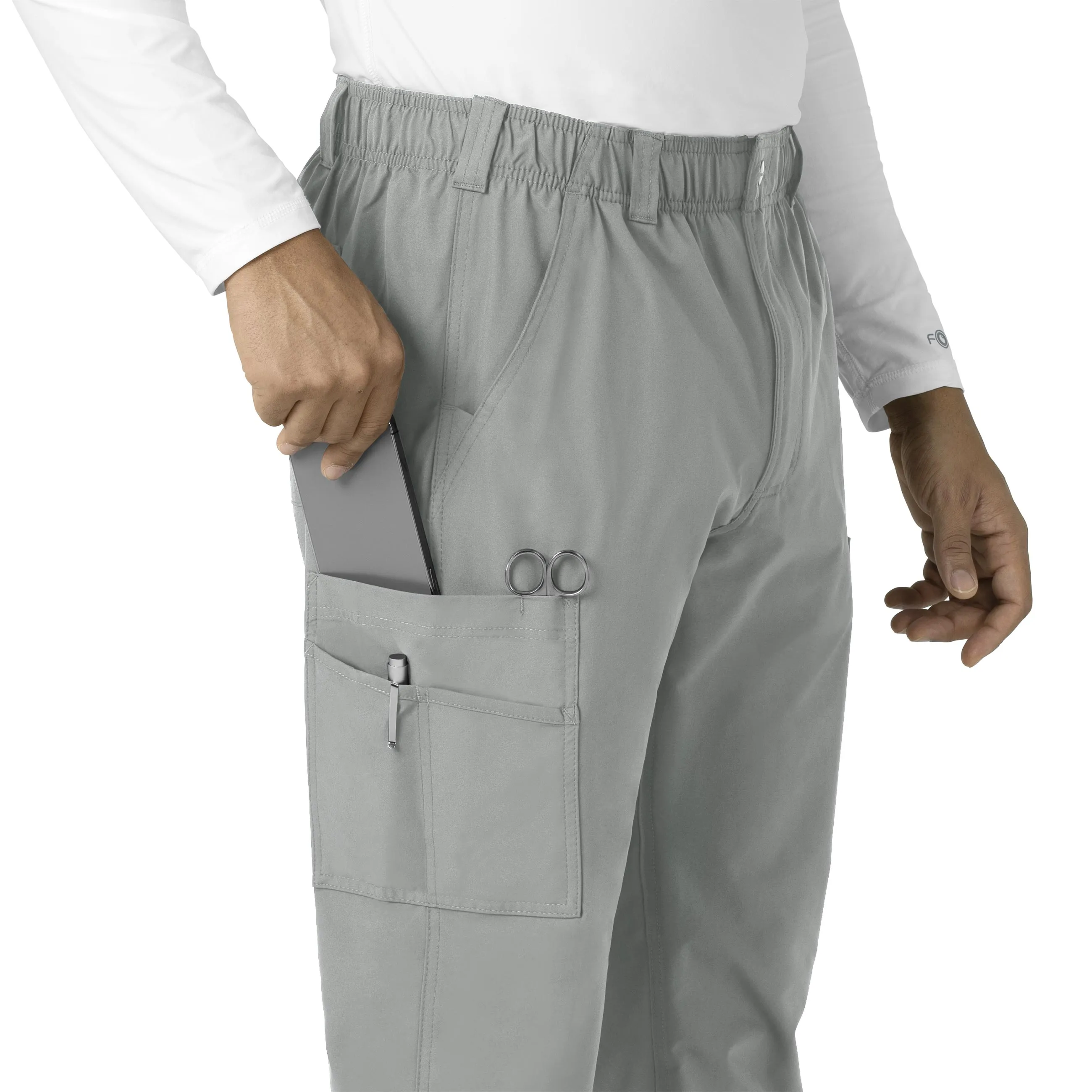 Force Essentials C56113 Men's Straight Leg Cargo Scrub Pants Grey