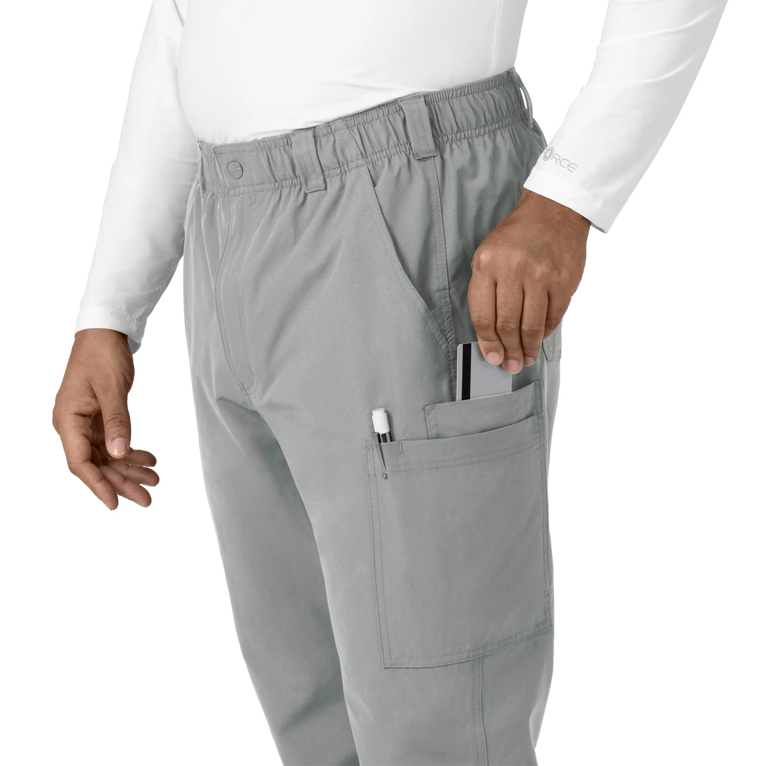 Force Essentials C56113 Men's Straight Leg Cargo Scrub Pants Grey