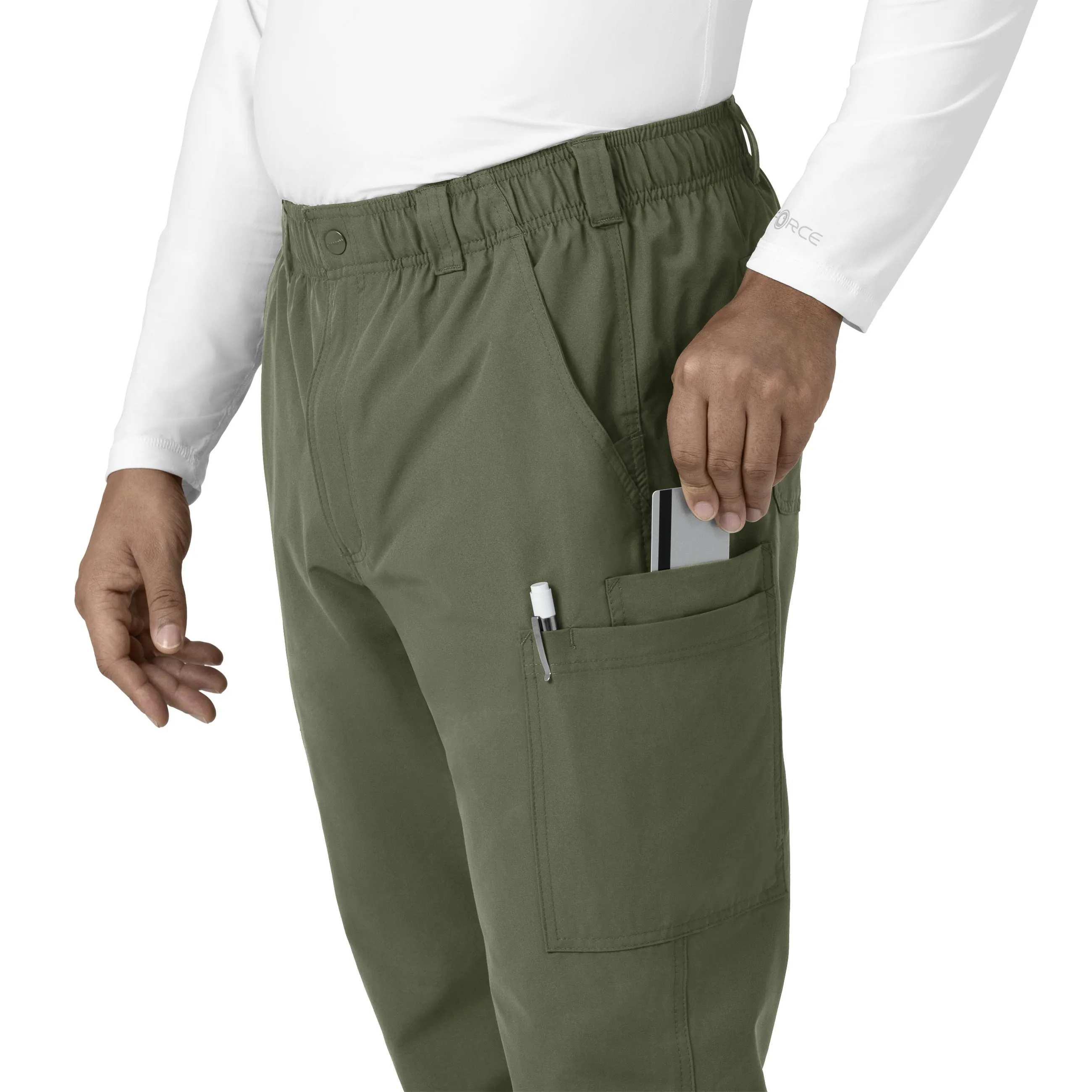 Force Essentials C56113 Men's Straight Leg Cargo Scrub Pants Olive