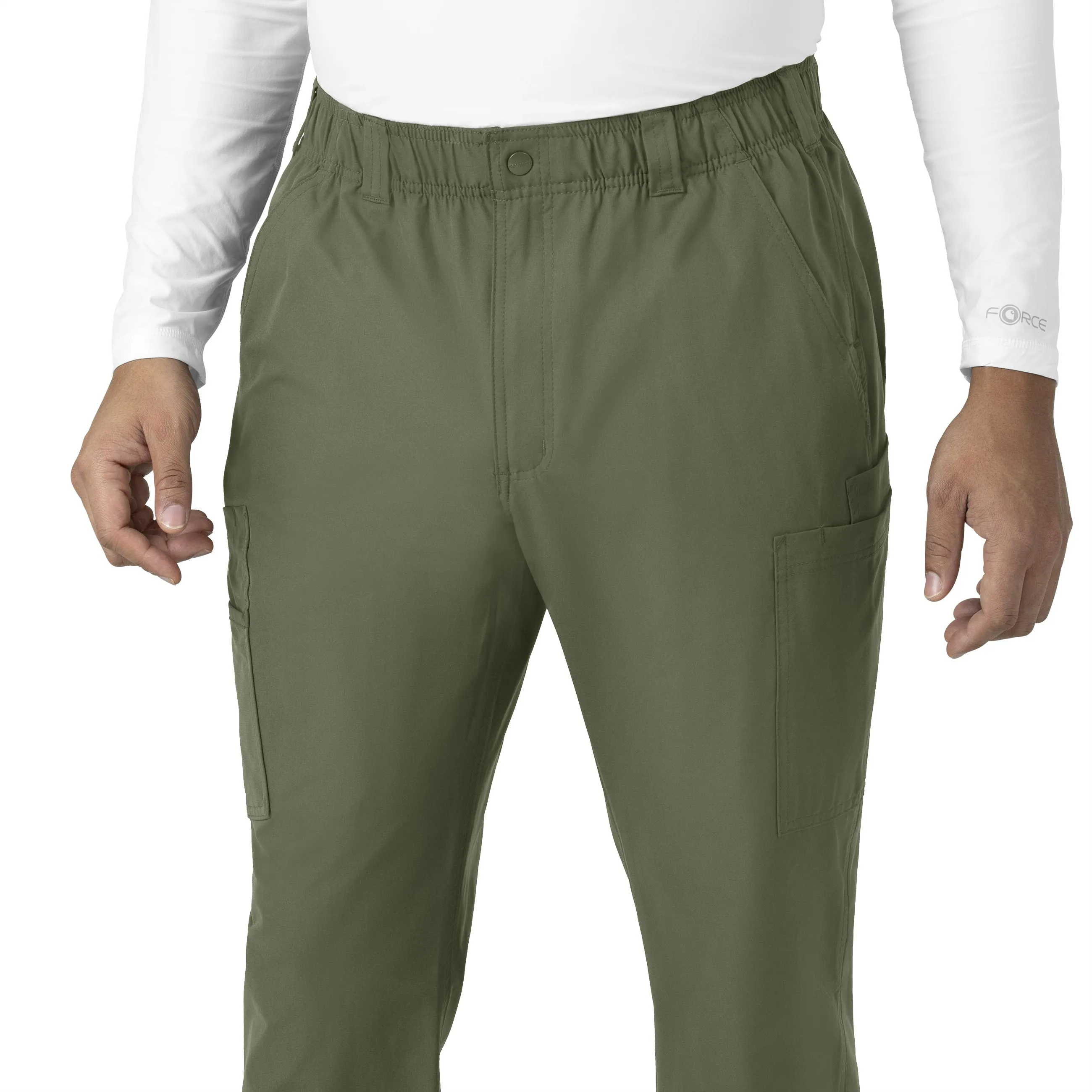Force Essentials C56113 Men's Straight Leg Cargo Scrub Pants Olive