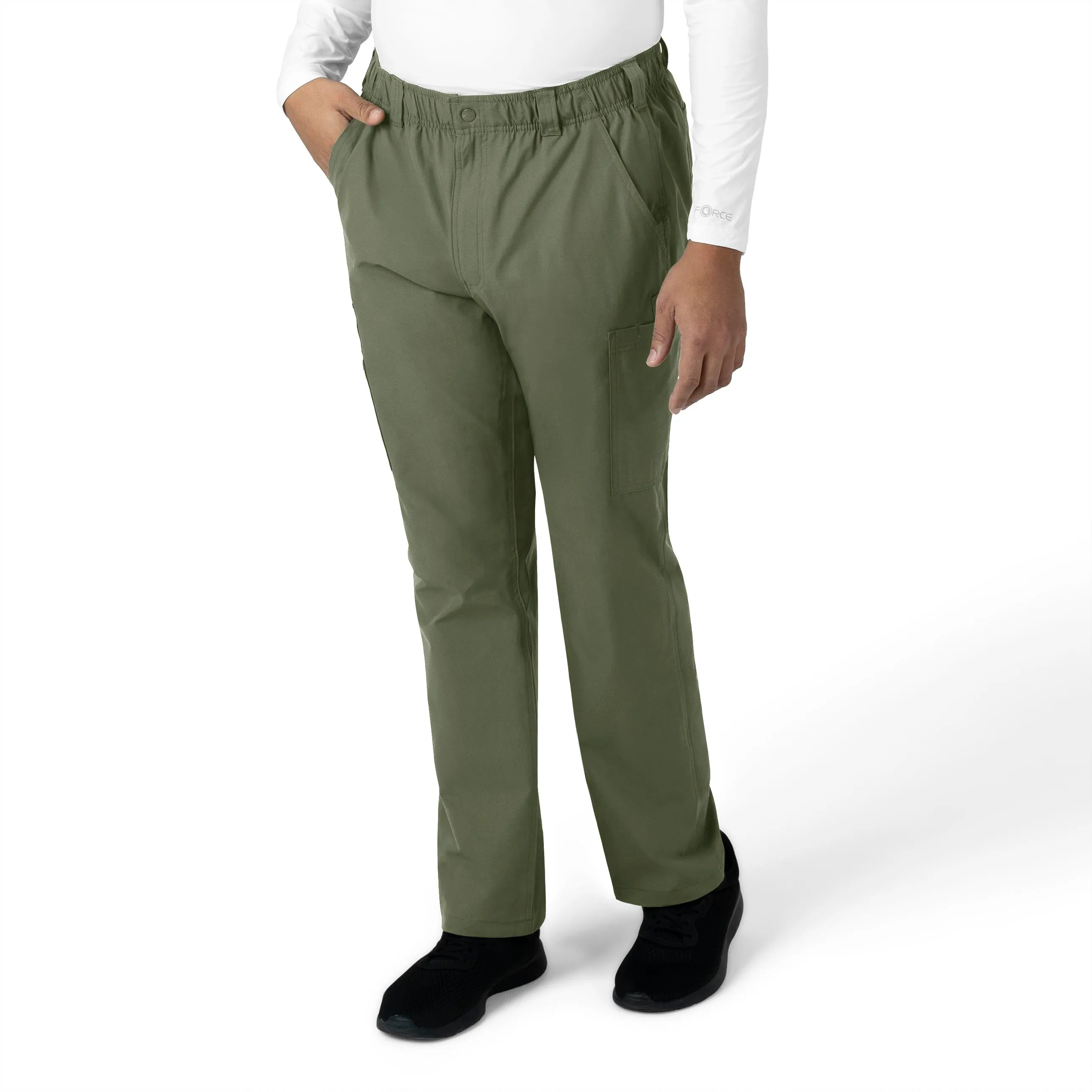Force Essentials C56113 Men's Straight Leg Cargo Scrub Pants Olive