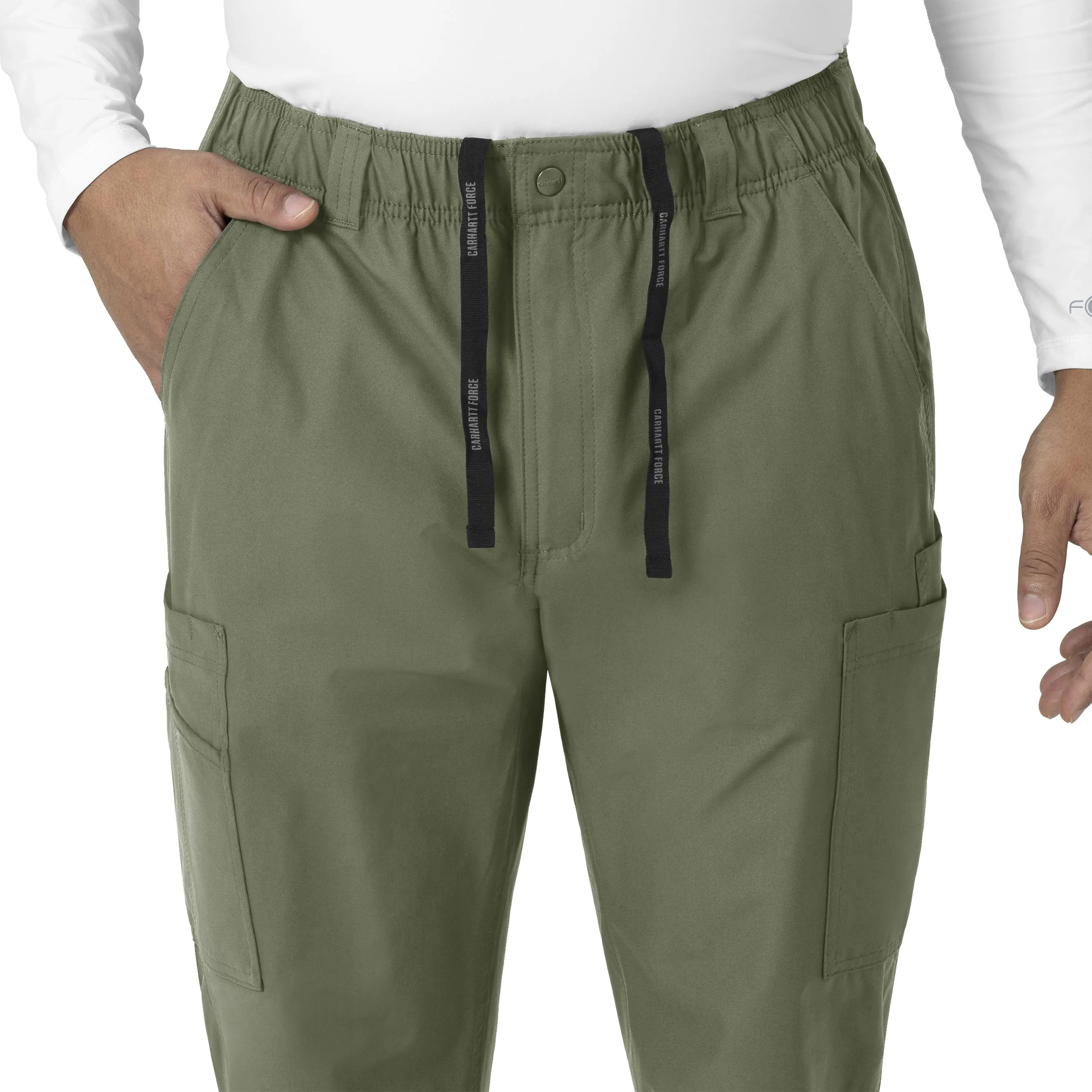 Force Essentials C56113 Men's Straight Leg Cargo Scrub Pants Olive
