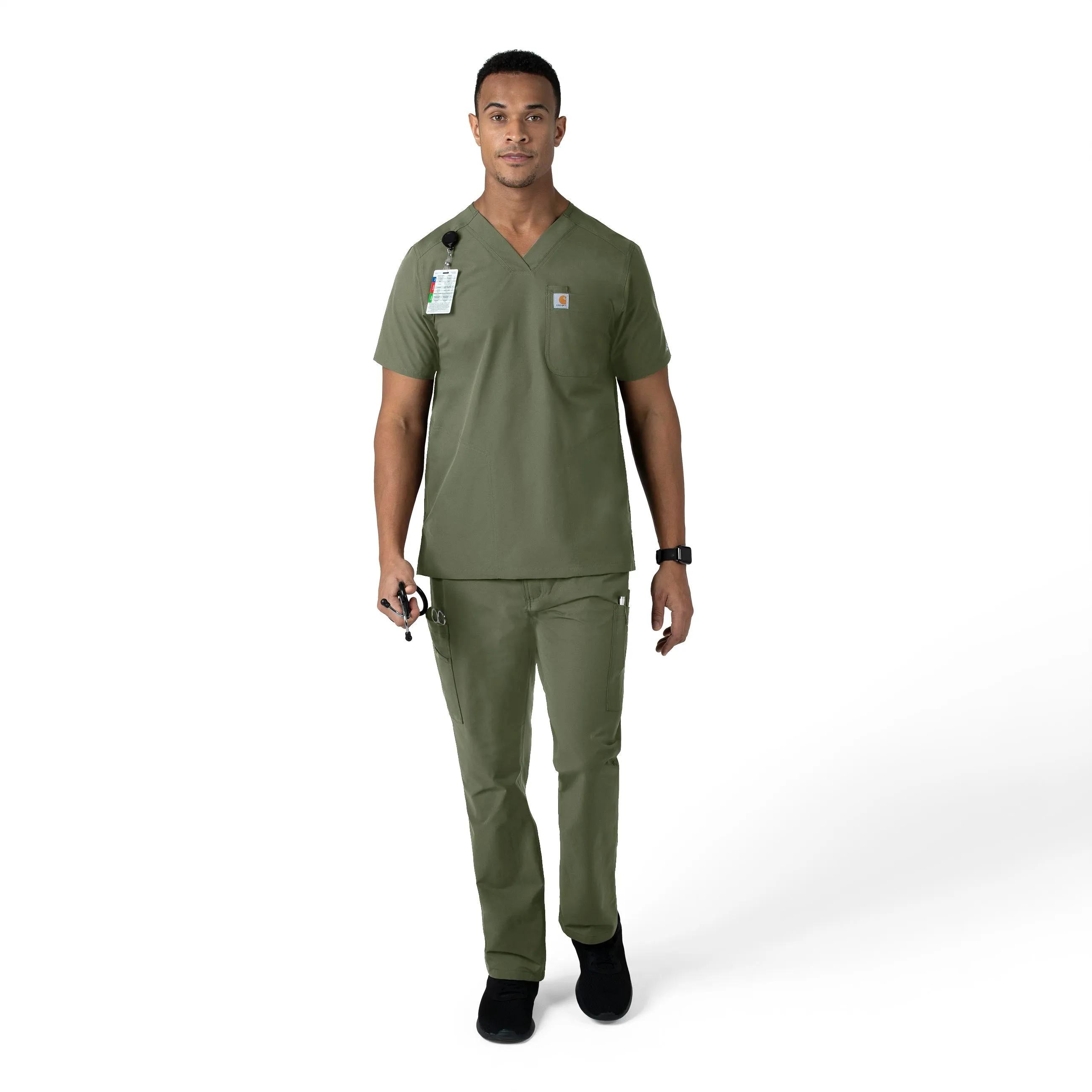 Force Essentials C56113 Men's Straight Leg Cargo Scrub Pants Olive