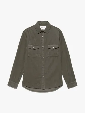 FRAME - Men - Mocha Double Pocket Micro Cord Shirt