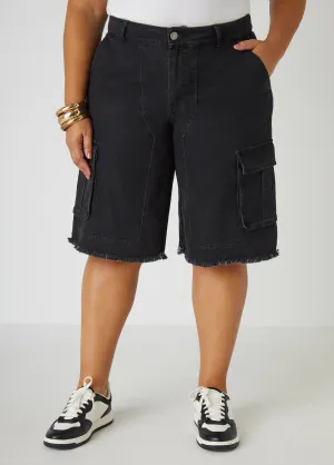 Frayed Cargo Bermuda Shorts
