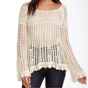 Free People Annabelle Crotchet Pullover Top