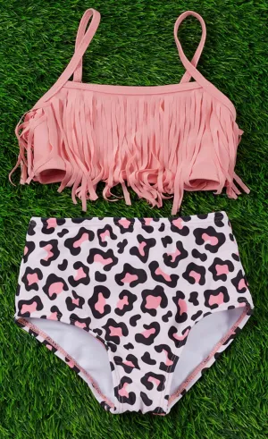 FRINGE/LEOPARD SWIMSUIT