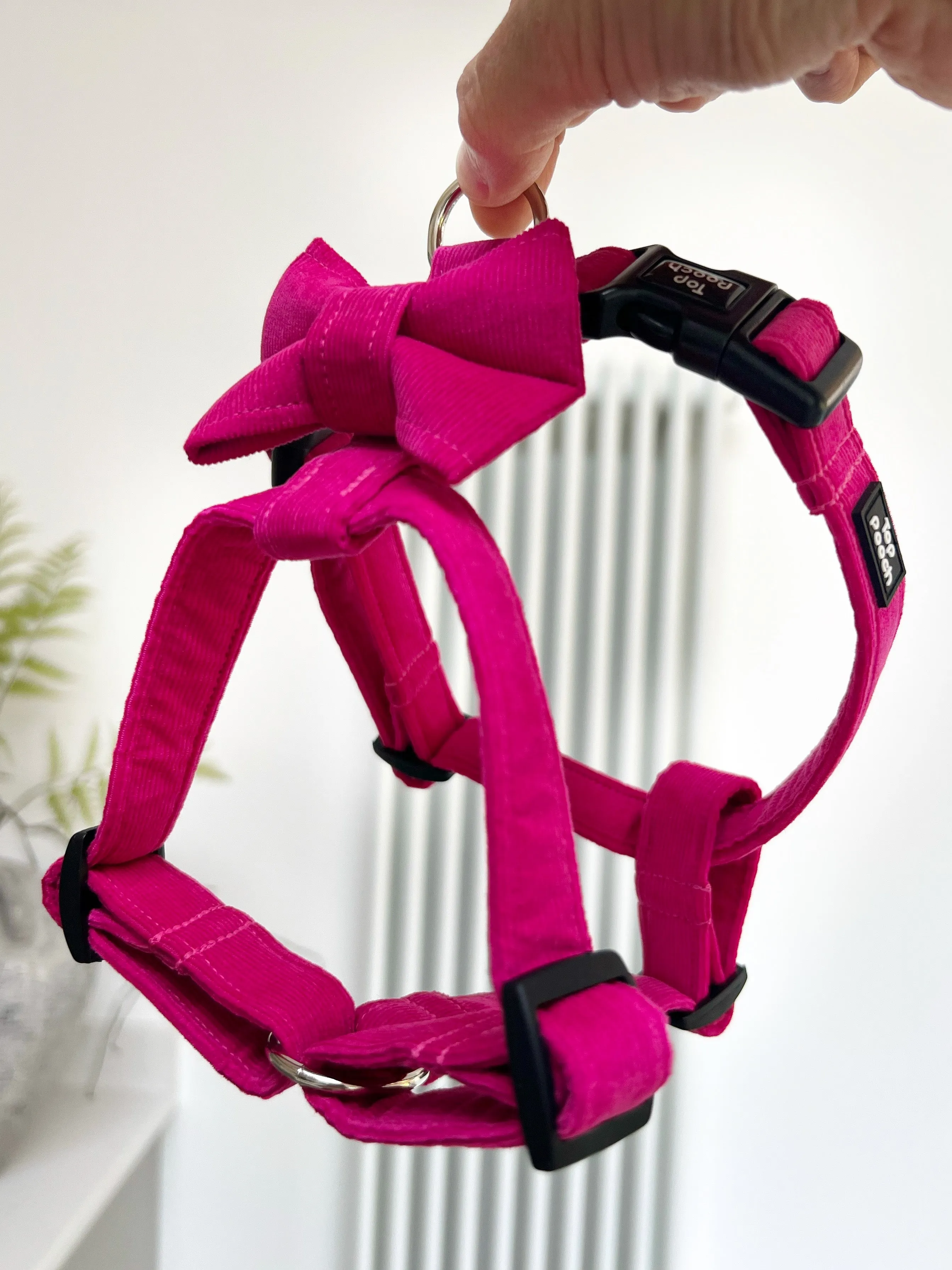 Fuchsia Corduroy Dog Harness
