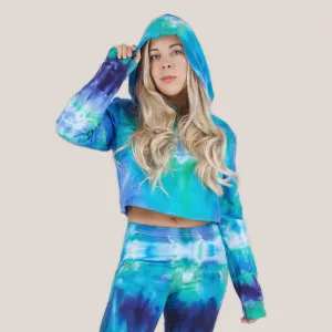 Galapagos Islands Tie Dye Hoodie Crop Top