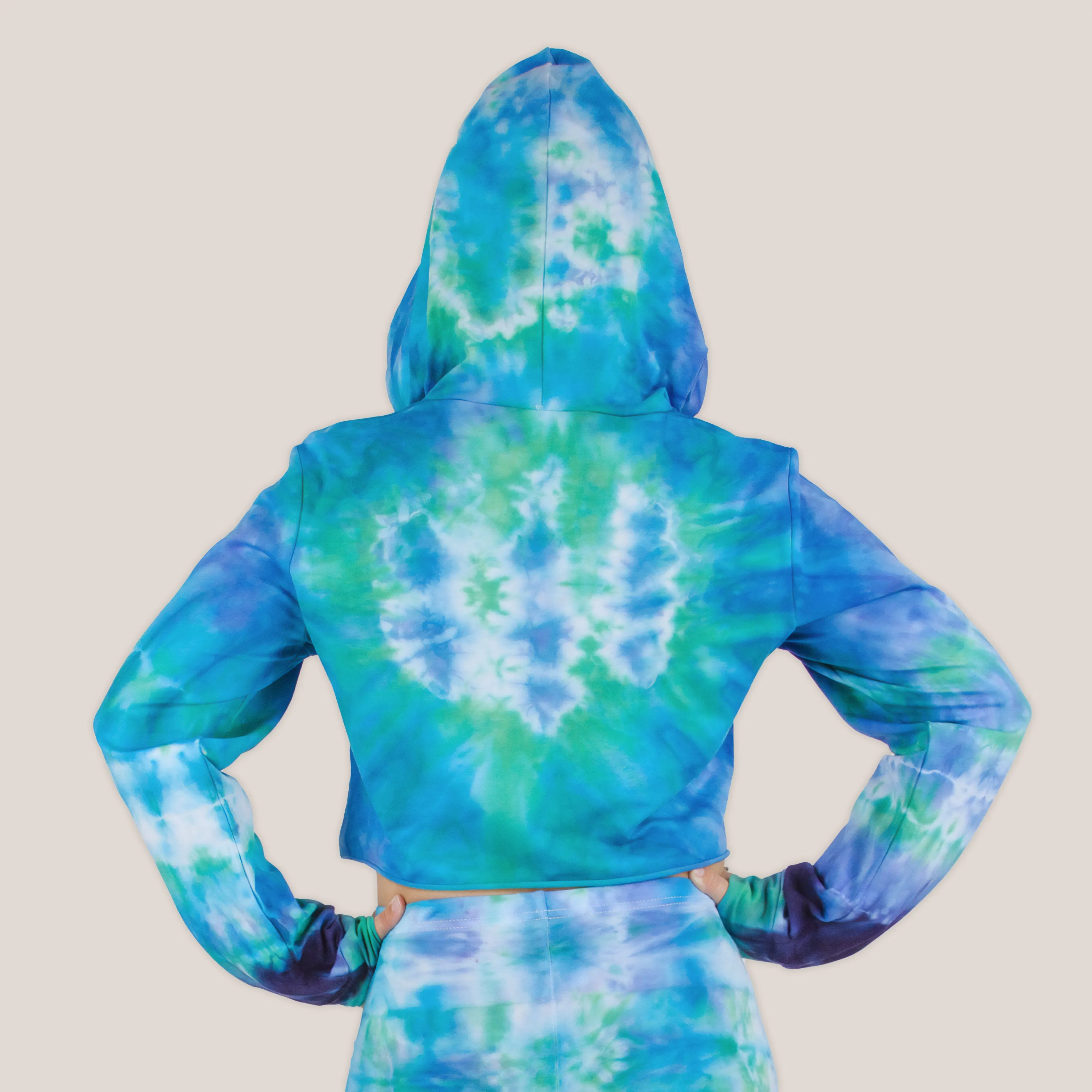 Galapagos Islands Tie Dye Hoodie Crop Top