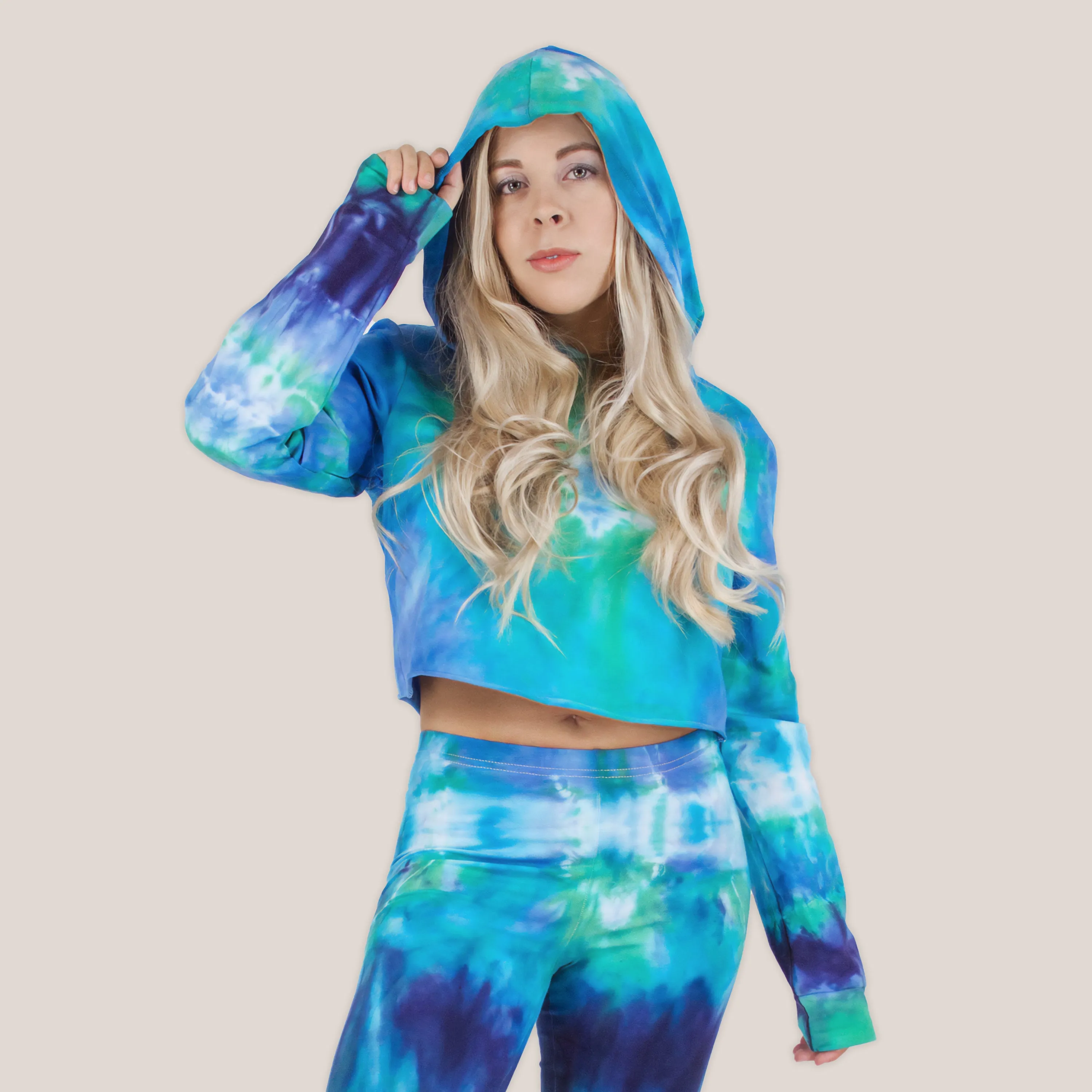 Galapagos Islands Tie Dye Hoodie Crop Top