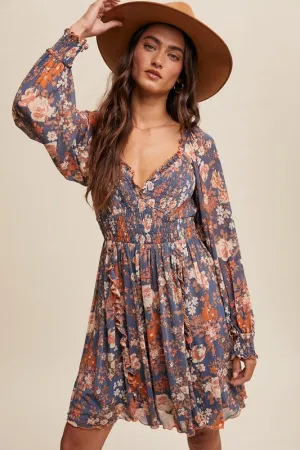 Gia Floral Print Mini Dress