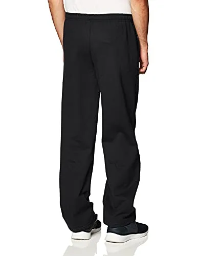 Gildan Men's Fleece Open Bottom Sweatpants with Pockets, Style G18300, Black, Large