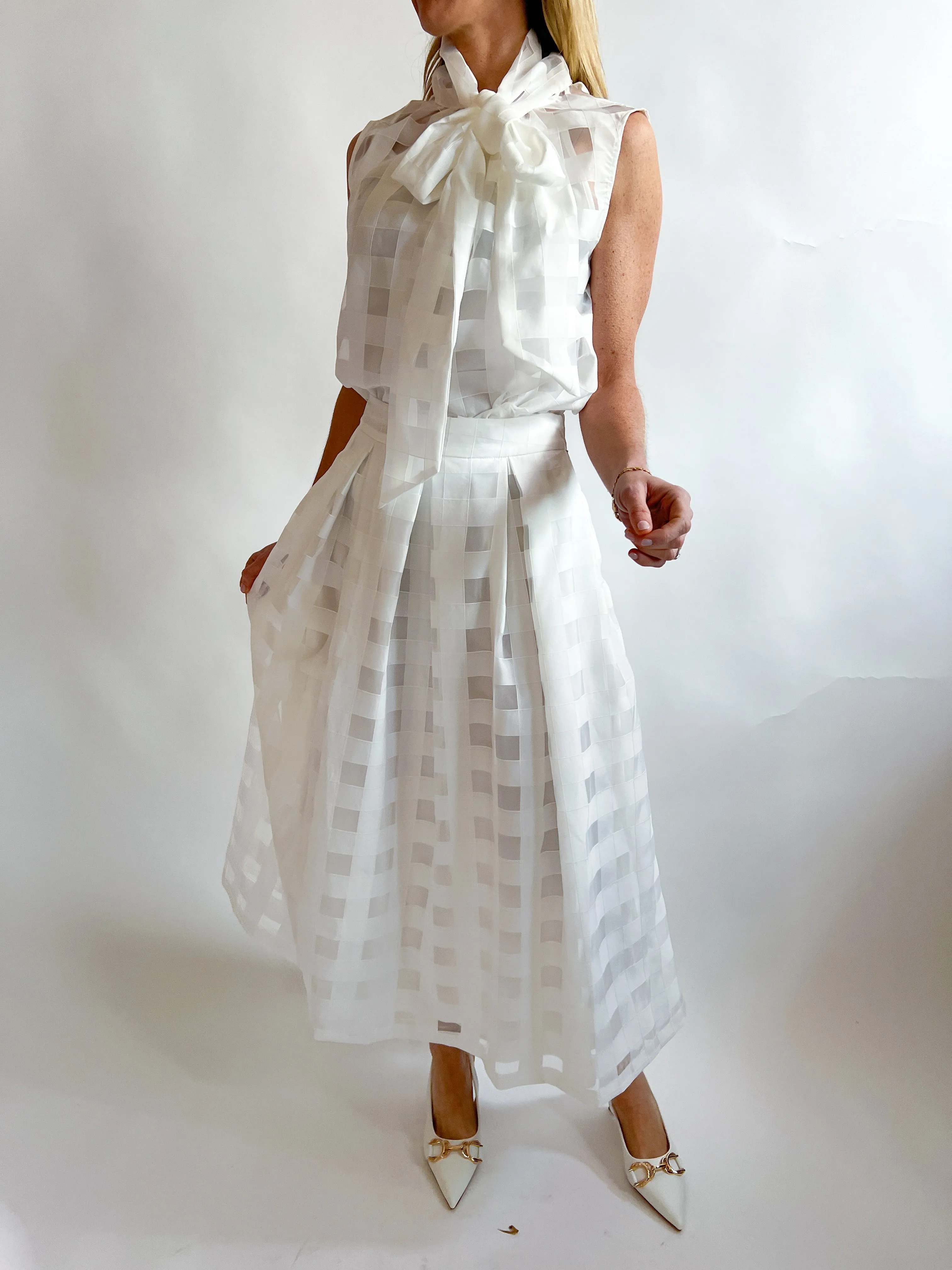 Gingham Organza Full Skirt