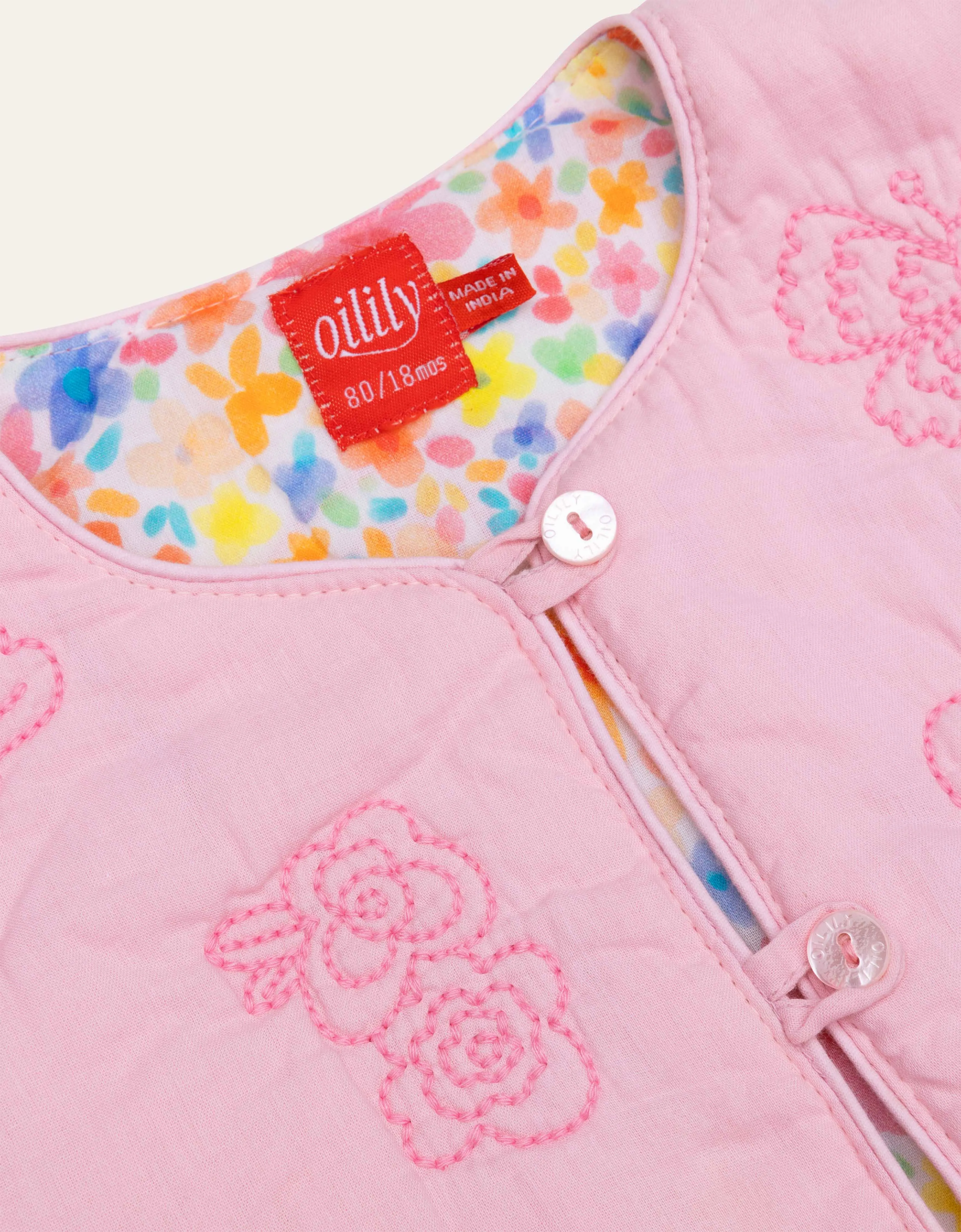Girls Pink Cotton Coat