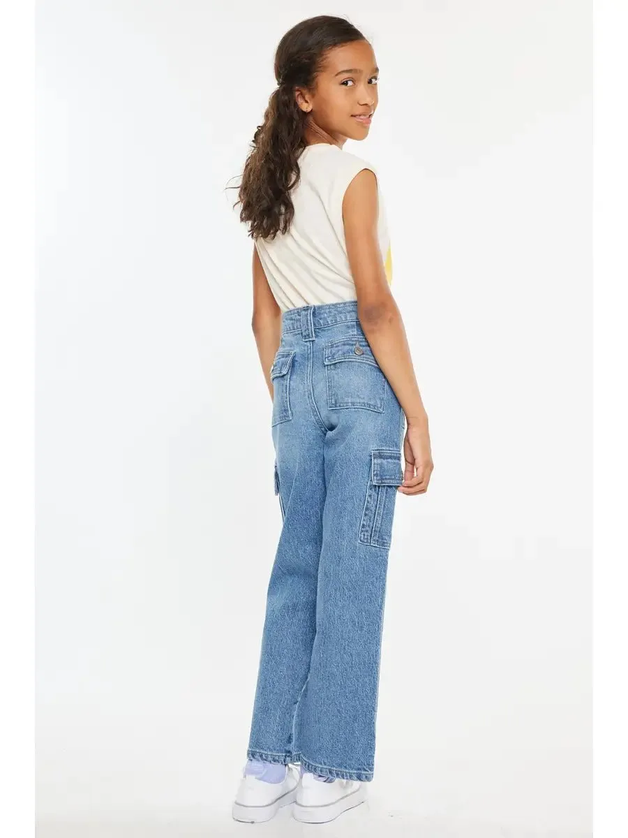 Girls Wide Leg Cargo Jean