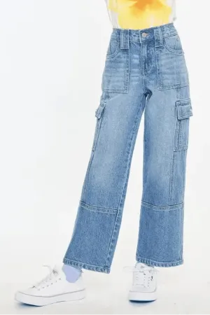 Girls Wide Leg Cargo Jean