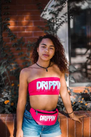 Glitter Drippin | Fuchsia Bandeau Top