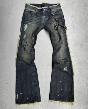 G.O.A Early 00s Acid Washed Blue Bell-bottom Flare Denim