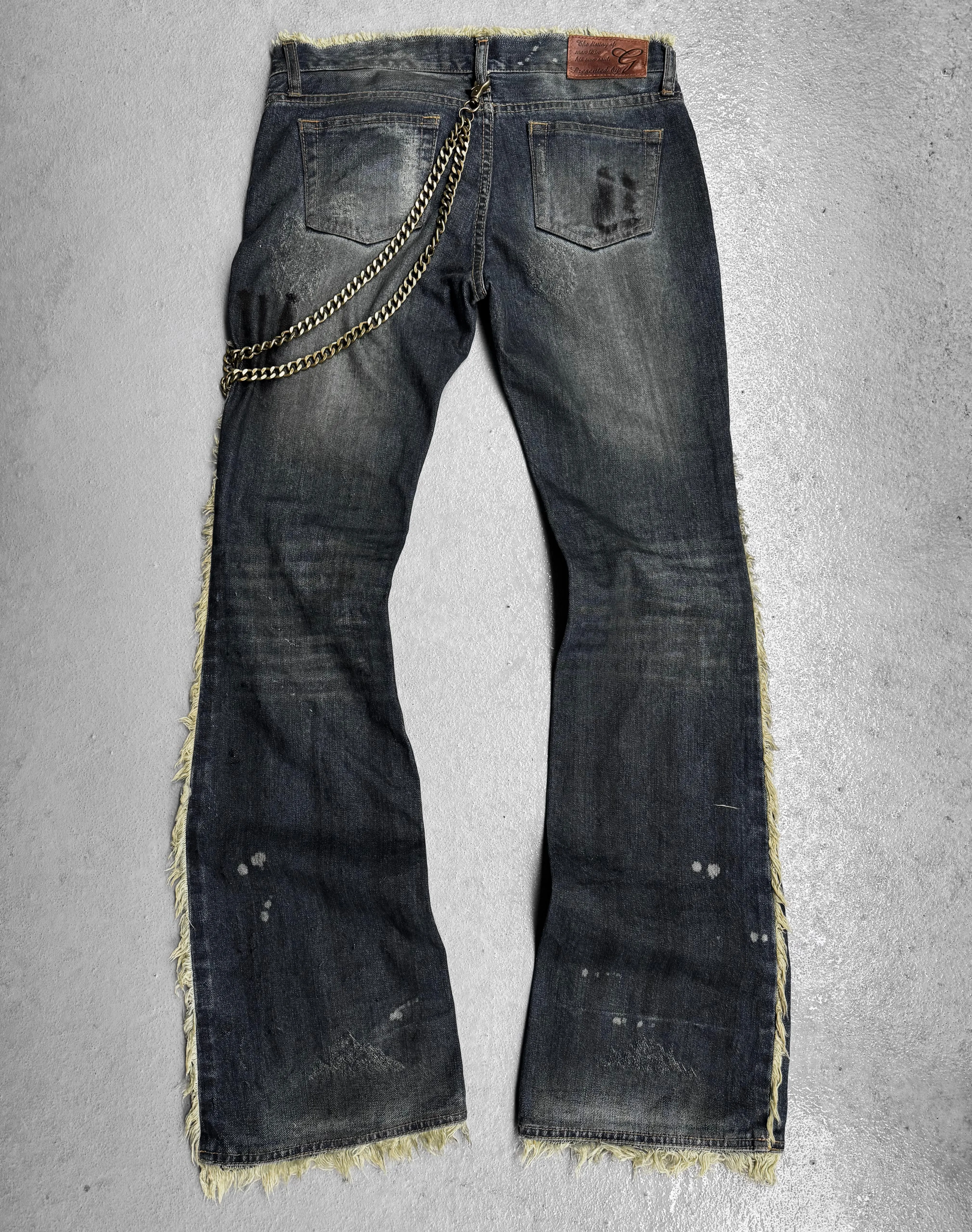 G.O.A Early 00s Acid Washed Blue Bell-bottom Flare Denim