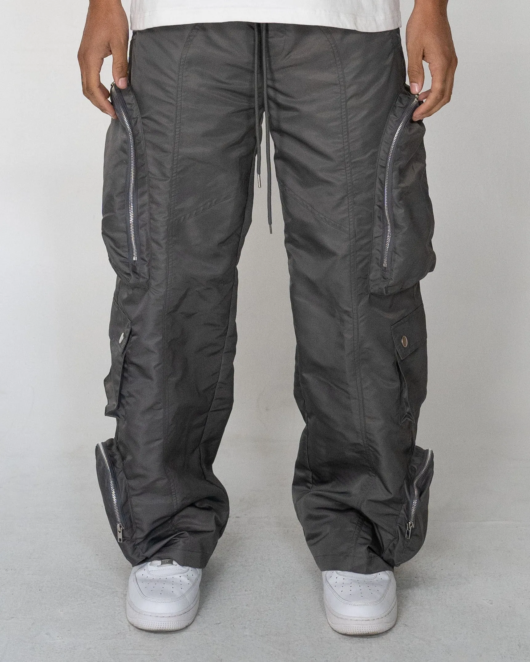 Gray Moon Men's Baggy Zip Cargo Pants