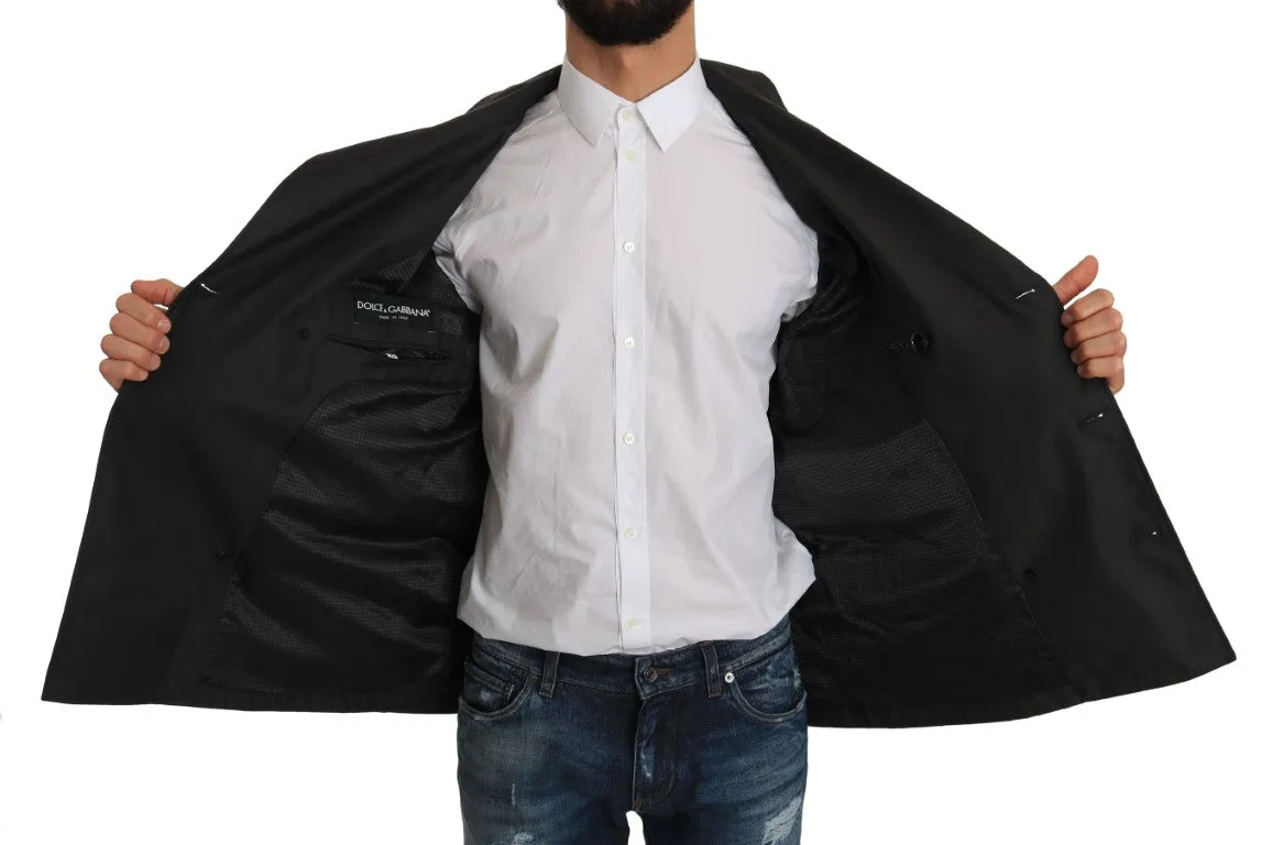 Gray Nylon Double Breasted Jacket