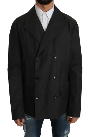 Gray Nylon Double Breasted Jacket