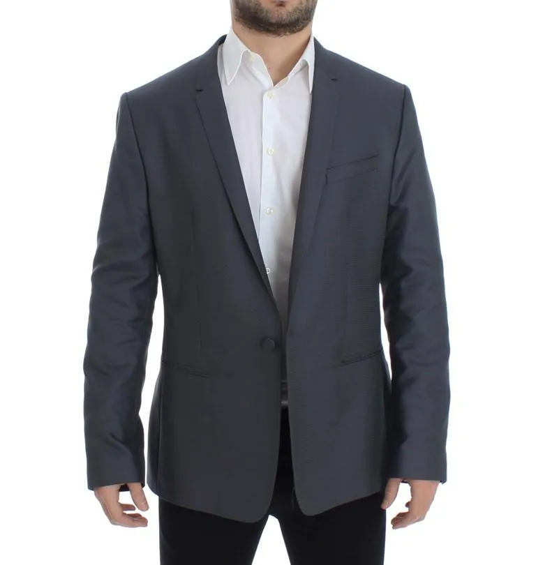 Gray shiny GOLD slim fit blazer