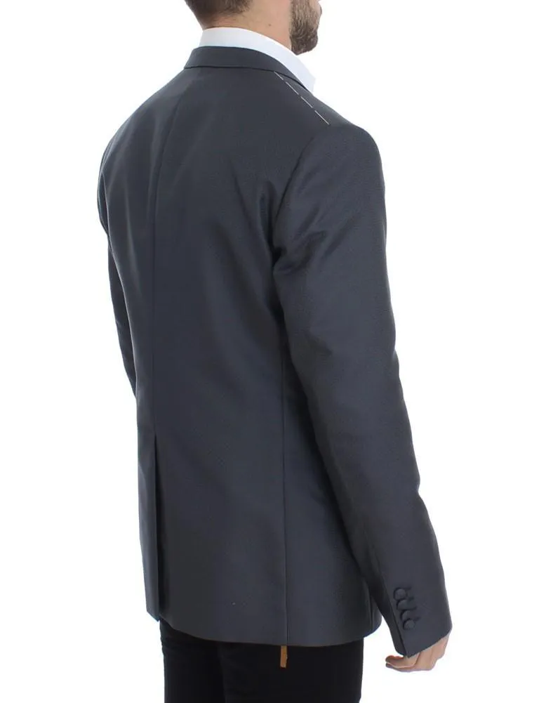 Gray shiny GOLD slim fit blazer