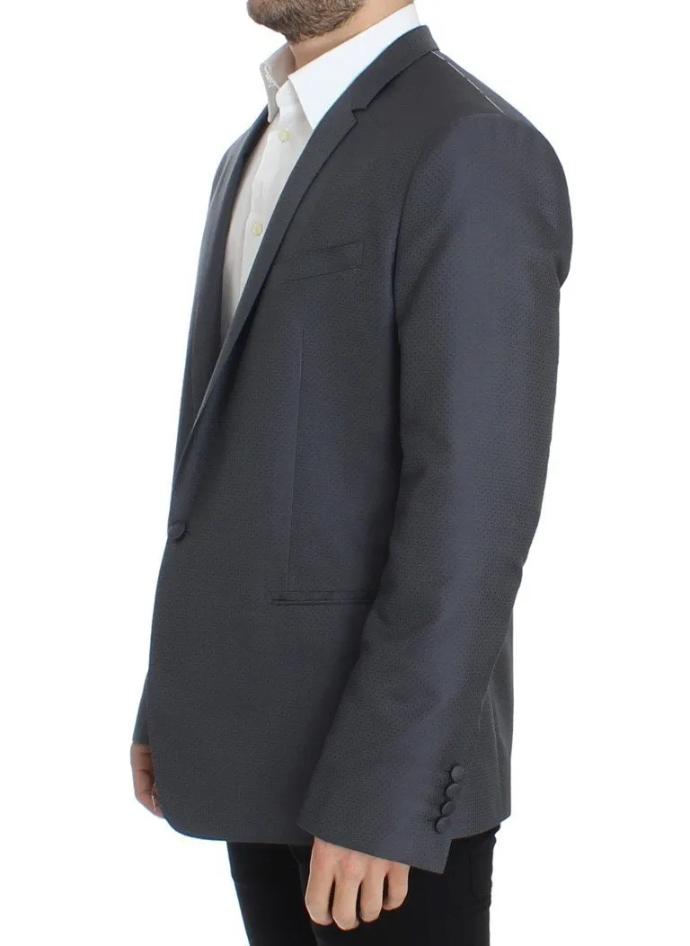 Gray shiny GOLD slim fit blazer