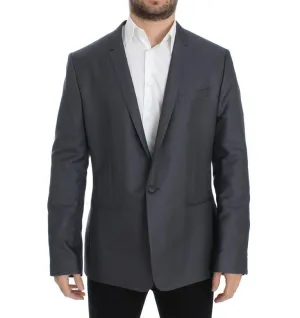 Gray shiny GOLD slim fit blazer