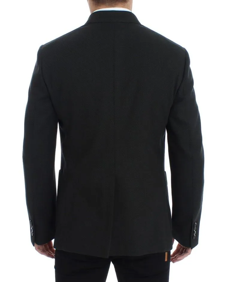 Green brown double breasted blazer