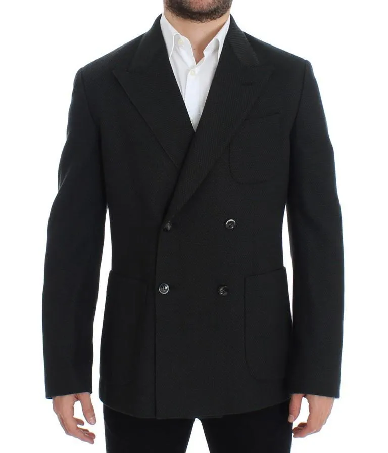 Green brown double breasted blazer