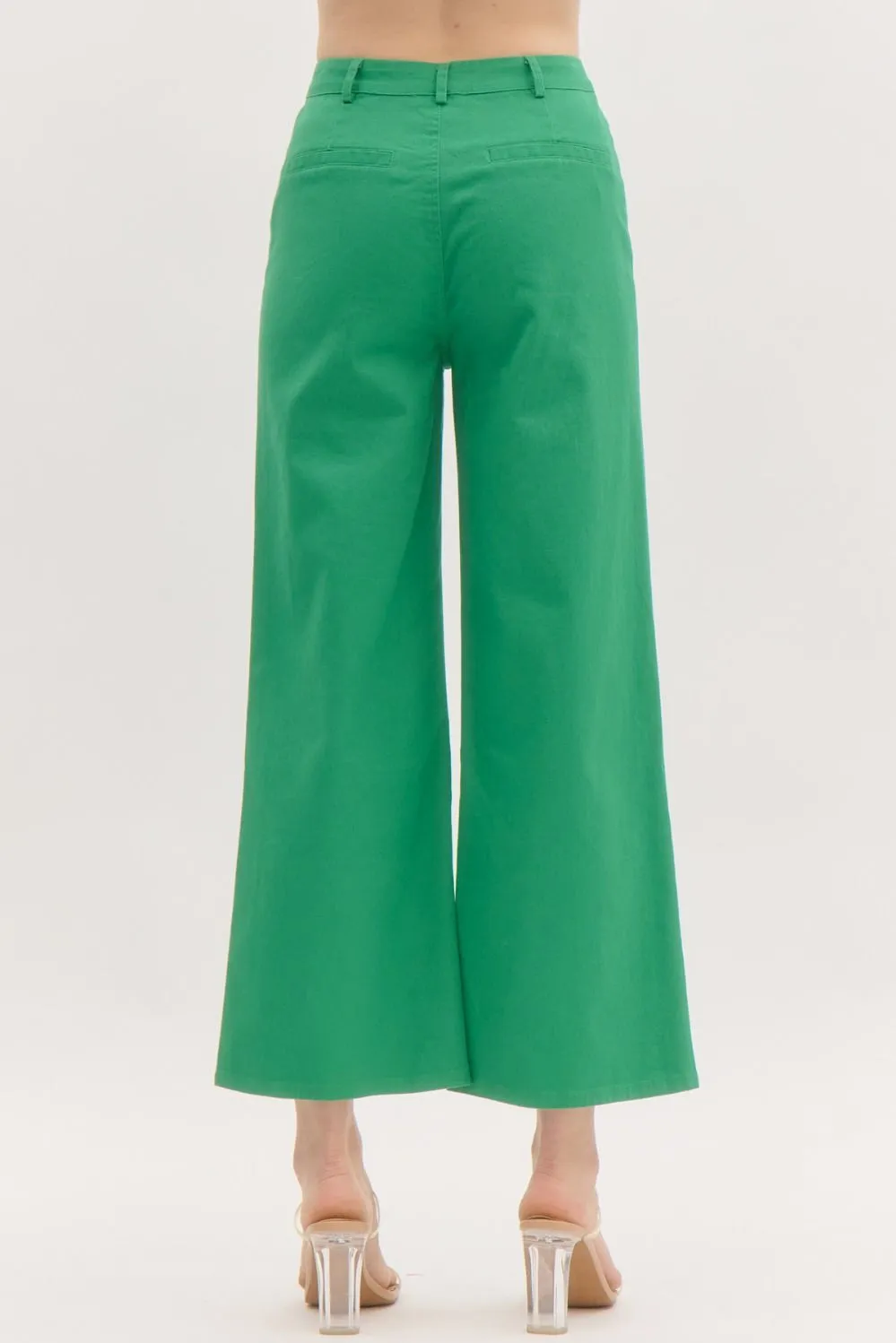 GREEN CROP PANTS