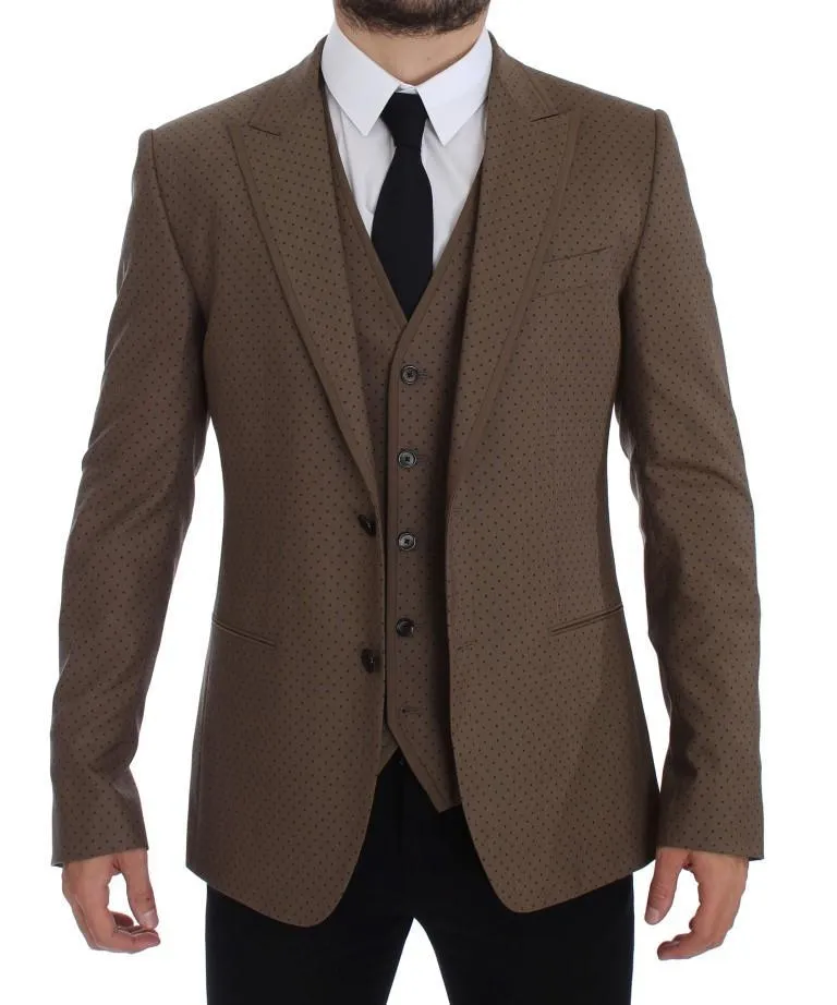 Green Polka Wool Stretch Blazer