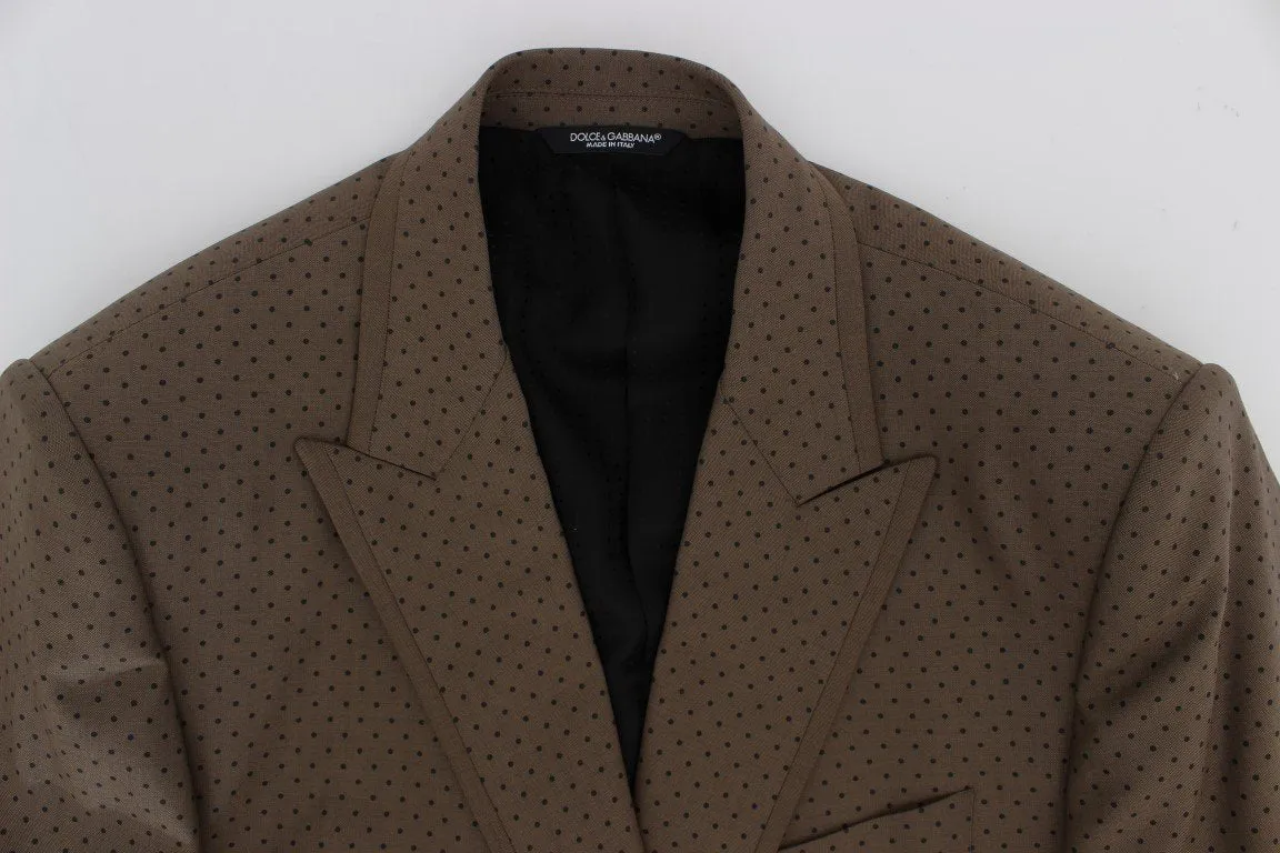 Green Polka Wool Stretch Blazer