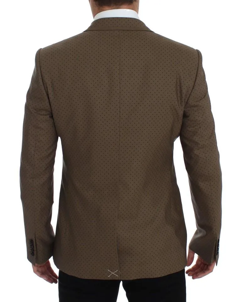 Green Polka Wool Stretch Blazer