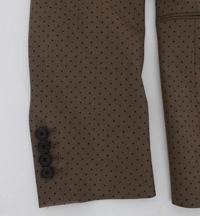 Green Polka Wool Stretch Blazer