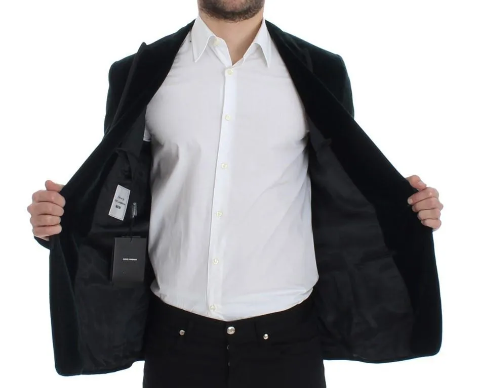 Green velvet MARTINI slim fit blazer