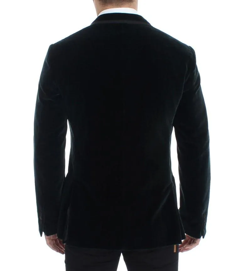 Green velvet MARTINI slim fit blazer