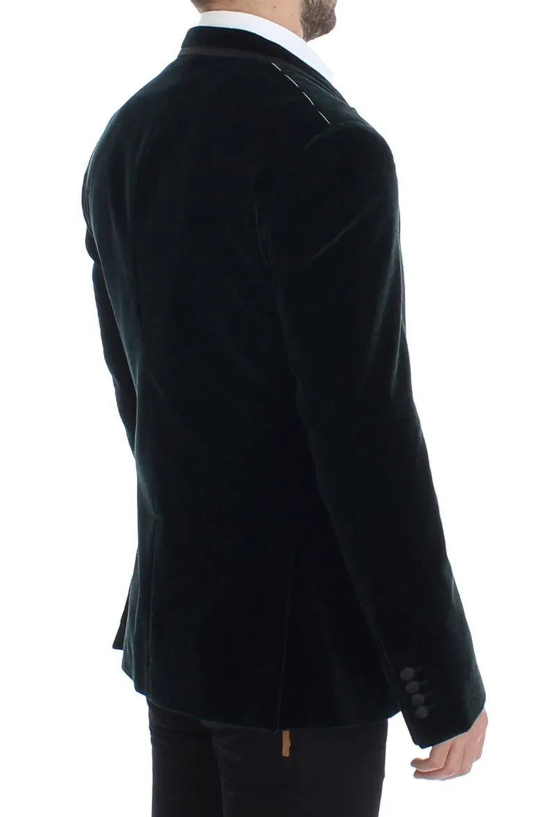 Green velvet MARTINI slim fit blazer