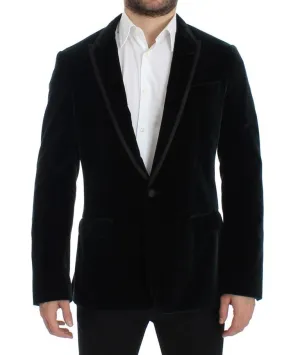 Green velvet MARTINI slim fit blazer