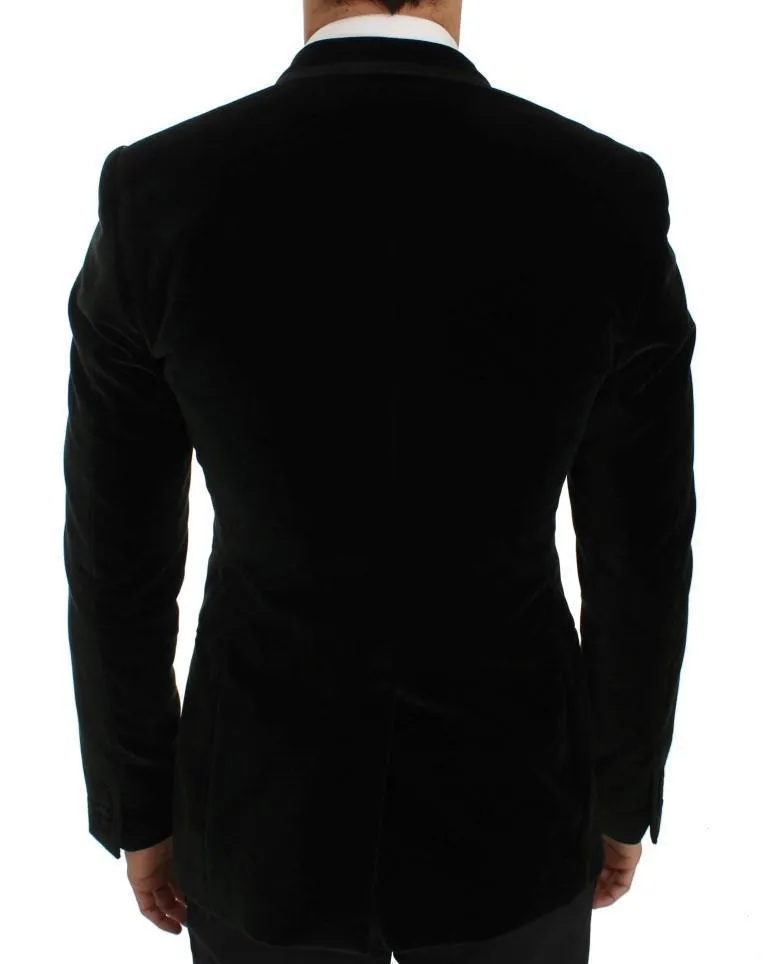 Green Velvet Slim Fit Blazer Jacket