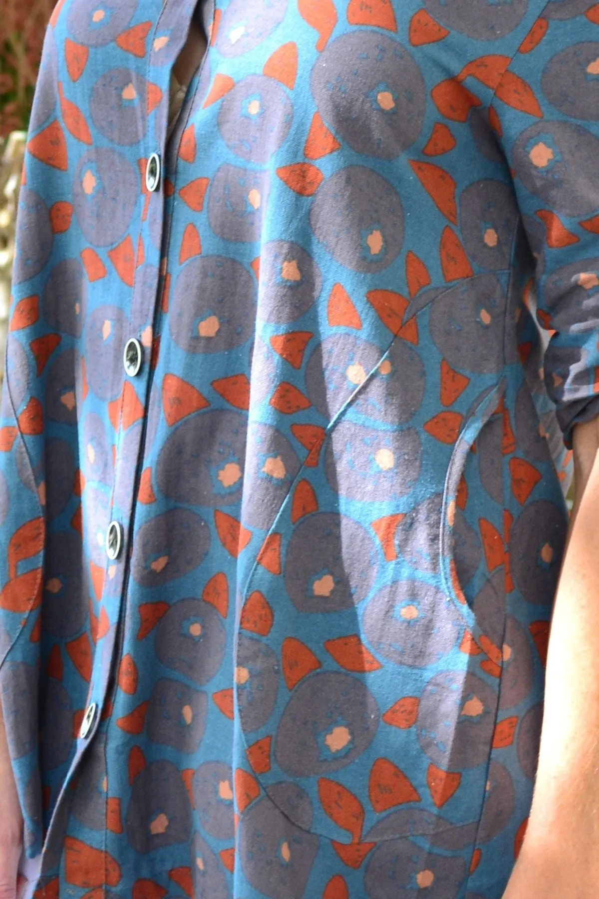 Grey Speckle High Collar Tunic Shirt