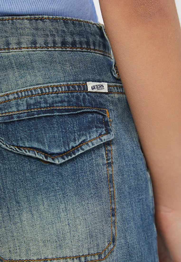 GUESS Originals Cargo Denim Capri
