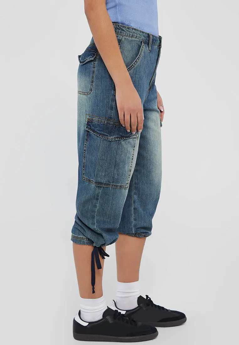 GUESS Originals Cargo Denim Capri
