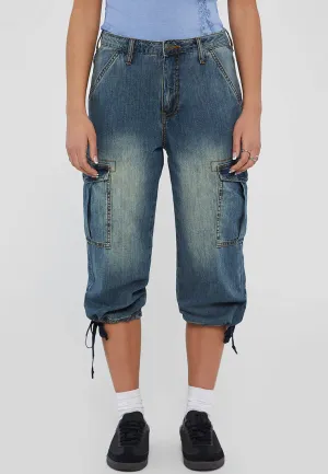 GUESS Originals Cargo Denim Capri