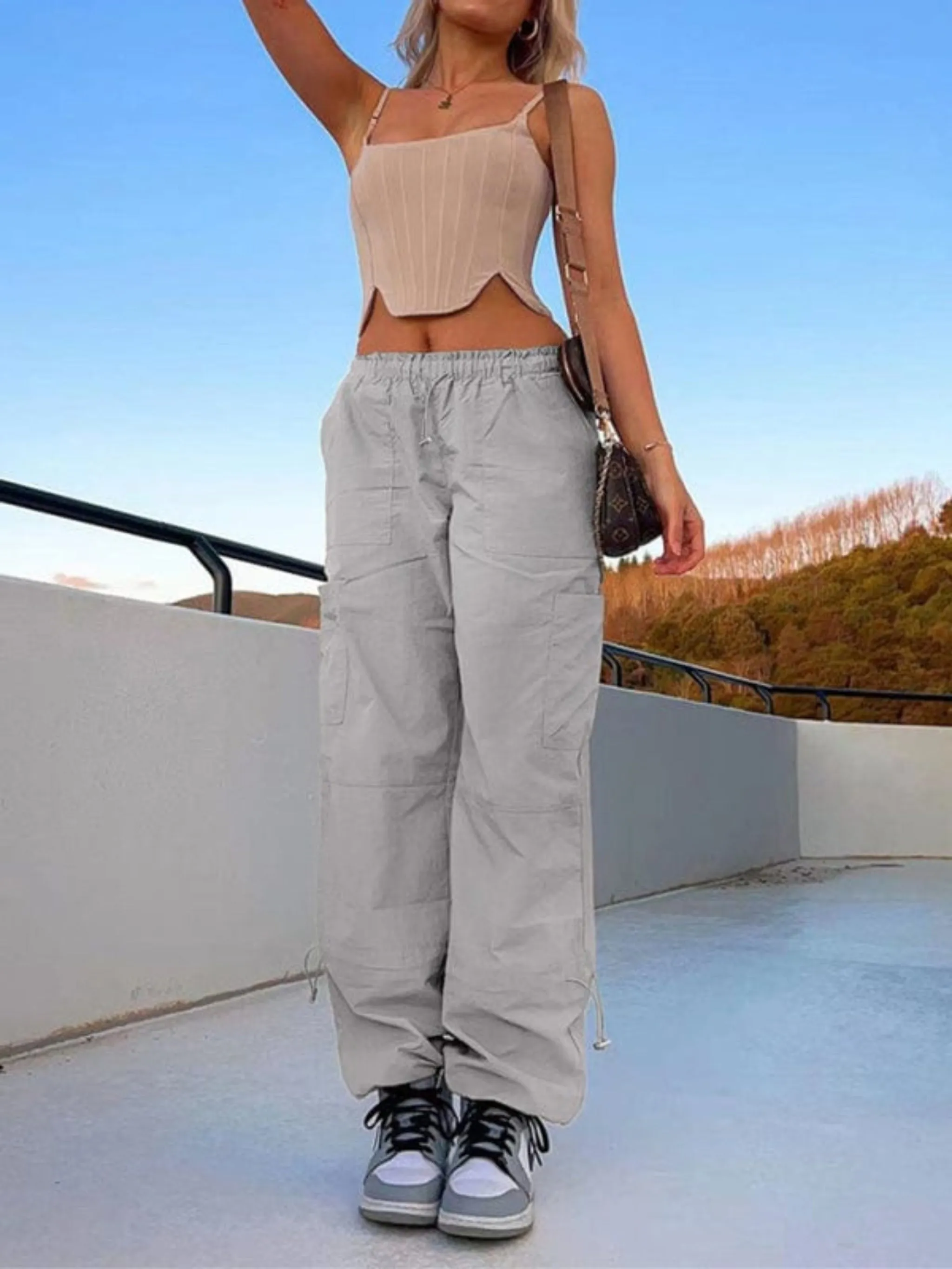 GYPSY GIRL - Loose Multi-Pocket Straight Cargo Pants