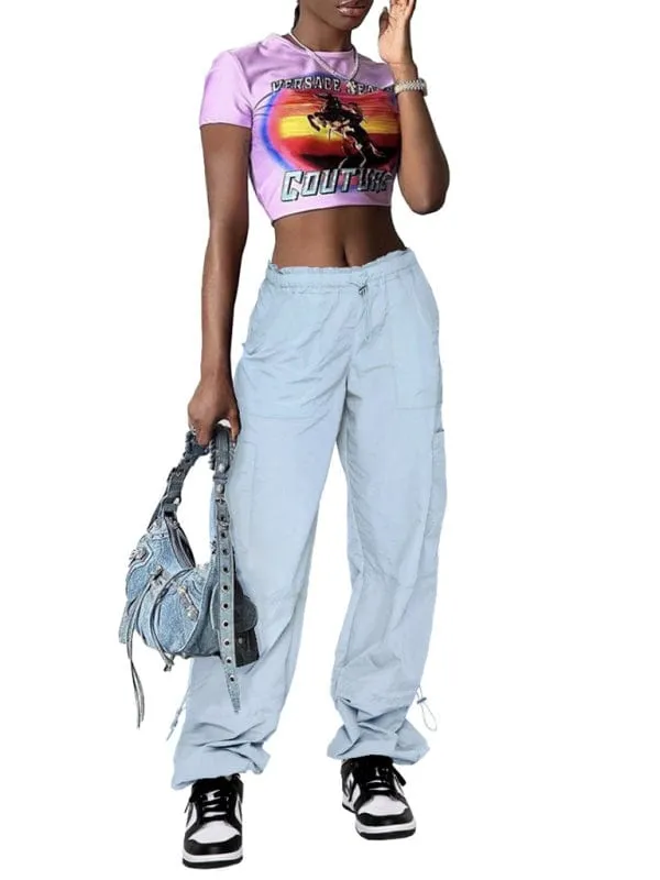 GYPSY GIRL - Loose Multi-Pocket Straight Cargo Pants